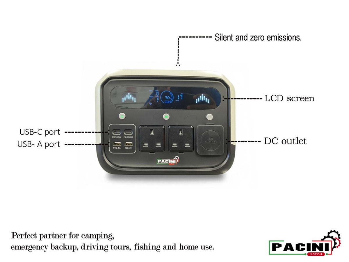 Pacini Pro700 Portable Power Station Capacity 512Wh PRO700