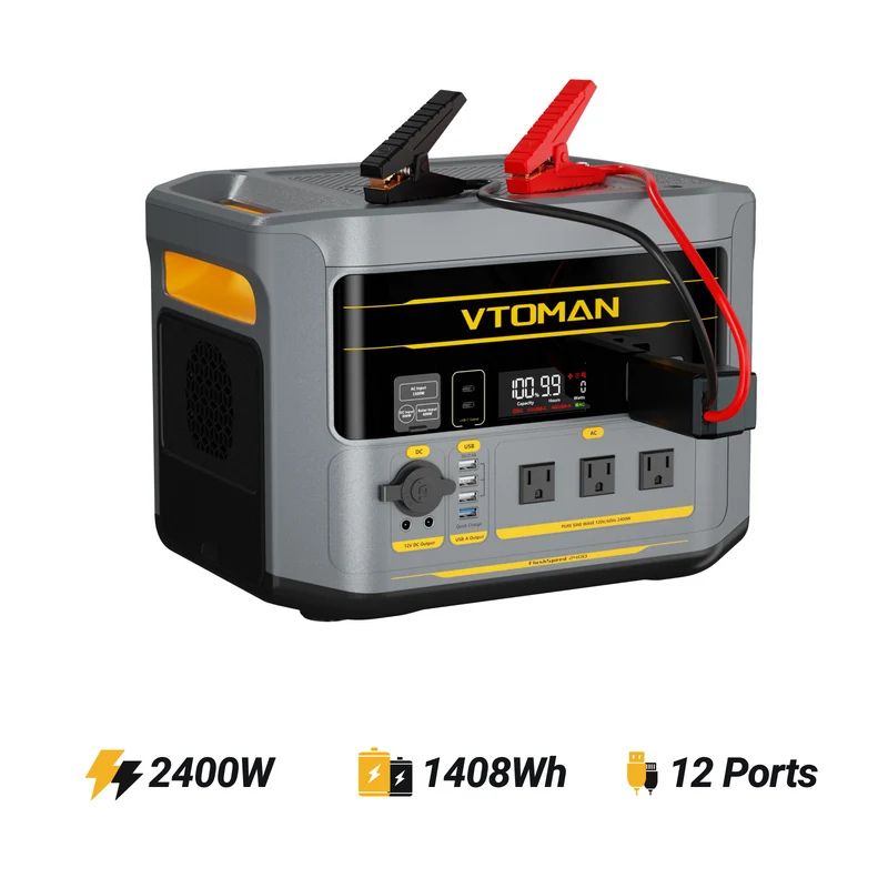 VTOMAN FlashSpeed 2400 Portable Power Station with Jumper Cable